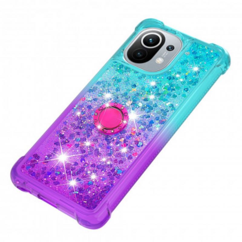 Capa Para Xiaomi Mi 11 (5G) Suporte De Anel Glitter