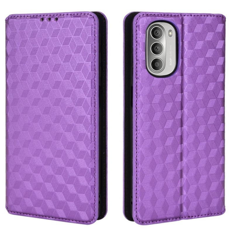 Capa De Celular Para Moto G51 5G Flip Efeito Couro Diamante