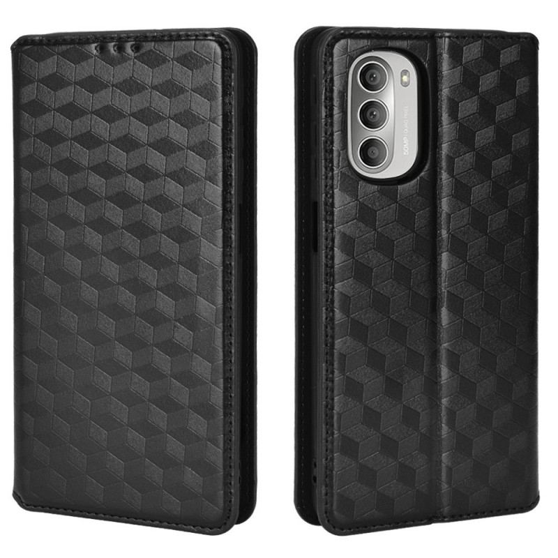 Capa De Celular Para Moto G51 5G Flip Efeito Couro Diamante