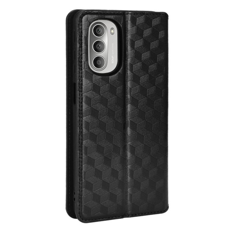 Capa De Celular Para Moto G51 5G Flip Efeito Couro Diamante