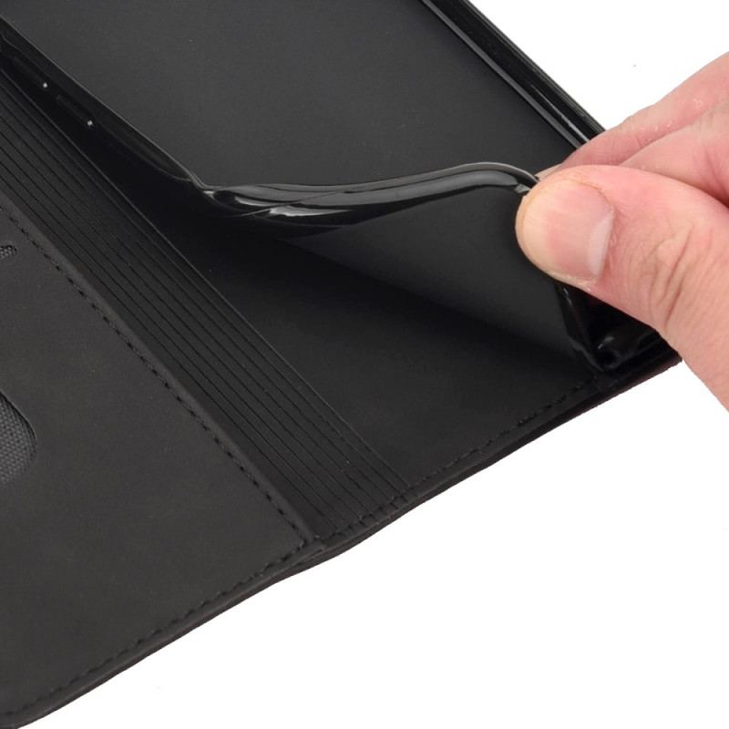 Capa De Celular Para Moto G51 5G Flip Efeito Couro Empresarial Em Dois Tons