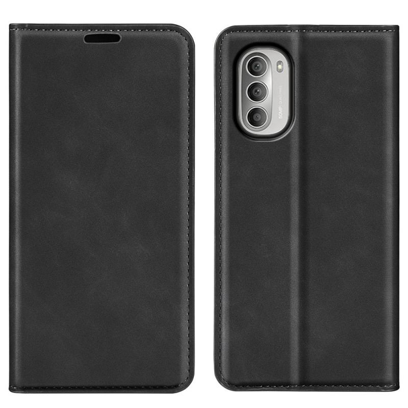 Capa De Celular Para Moto G51 5G Flip Efeito Couro Macio Seda
