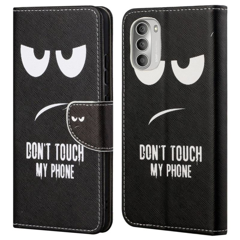 Capa De Couro Para Moto G51 5G Não Toque No Meu Telefone