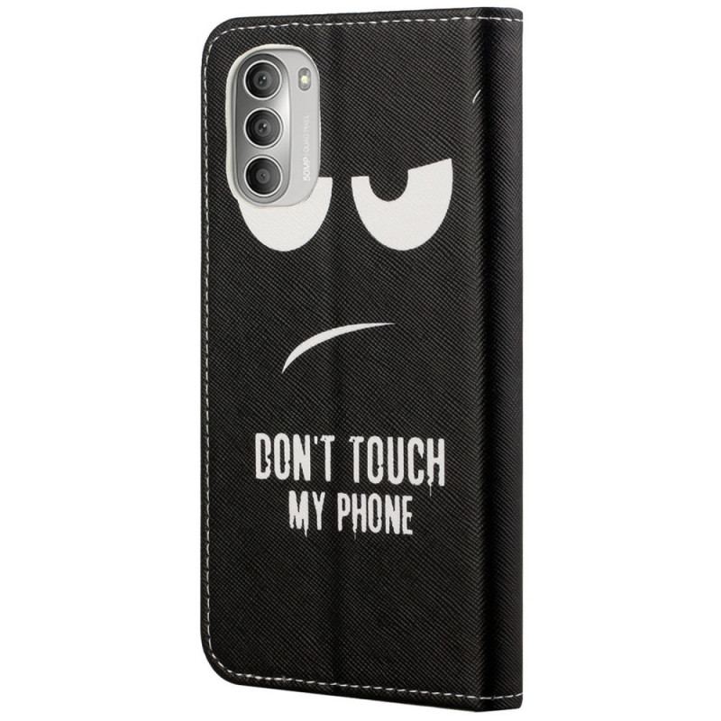 Capa De Couro Para Moto G51 5G Não Toque No Meu Telefone
