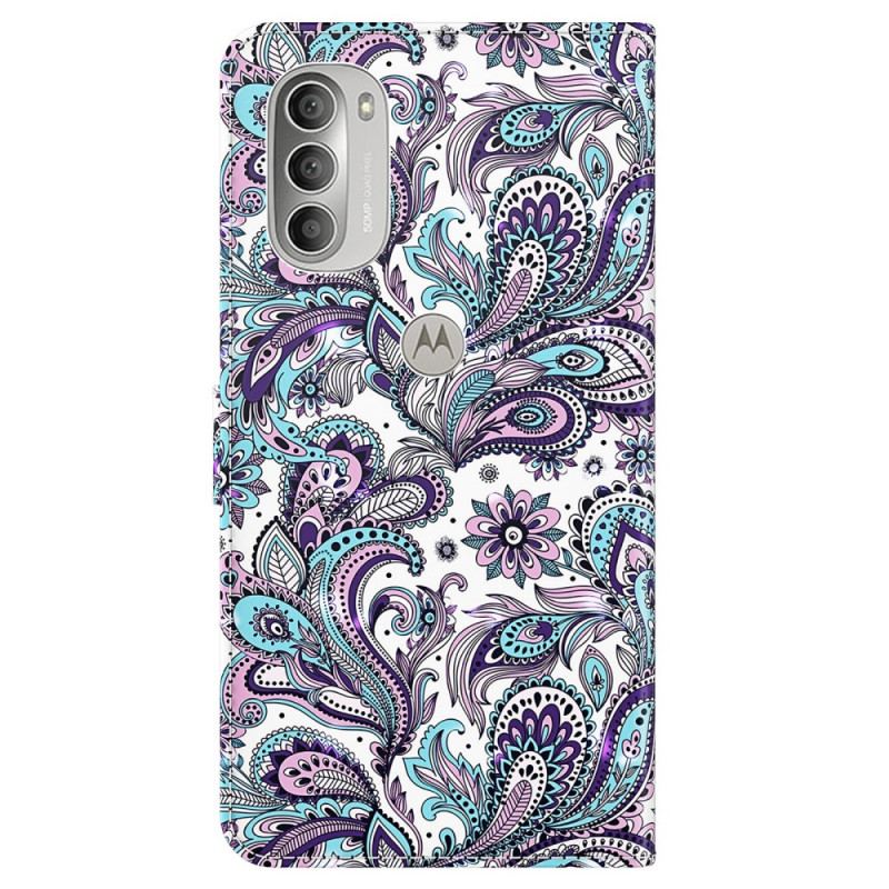 Capa De Couro Para Moto G51 5G Paisley