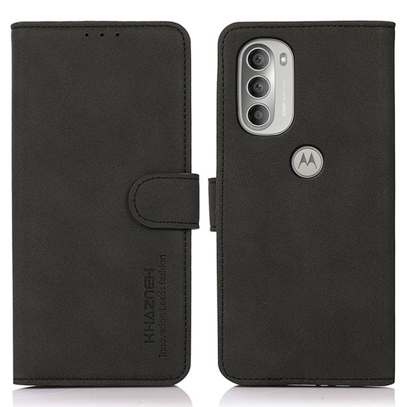 Capa Flip Para Moto G51 5G Khazneh Moda Efeito Couro
