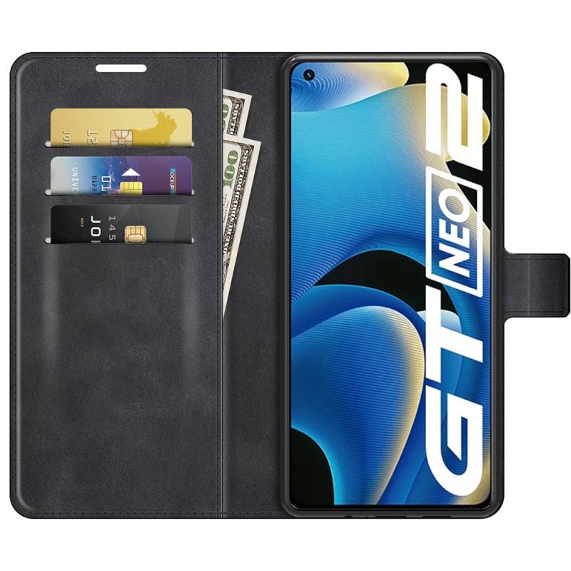 Capa De Couro Para Realme GT Neo 3T / Neo 2 Couro Sintético Fino