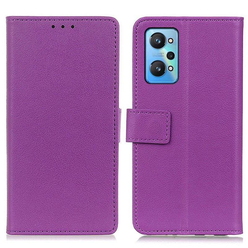 Capa De Couro Para Realme GT Neo 3T / Neo 2 Couro Sintético De Lichia Premium