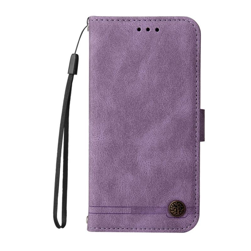 Capa Em Pele Para Realme GT Neo 3T / Neo 2 Correia E Rebite De Couro Sintético