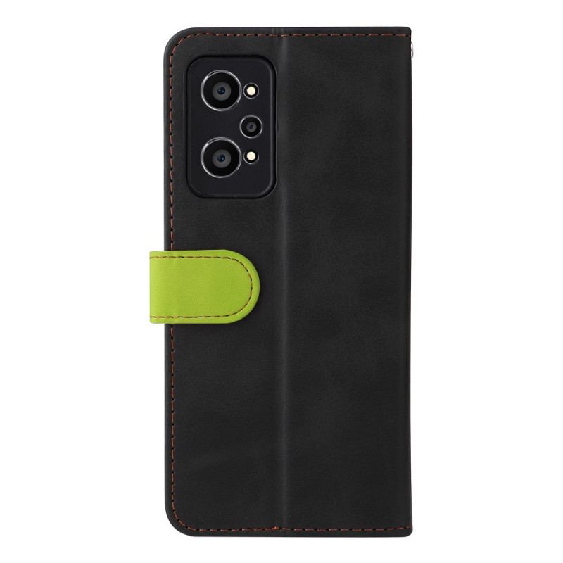 Capa Flip Para Realme GT Neo 3T / Neo 2 Dois Tons