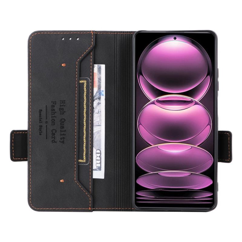 Capa De Celular Para Xiaomi Redmi Note 12 Pro Flip Efeito Couro Elegante