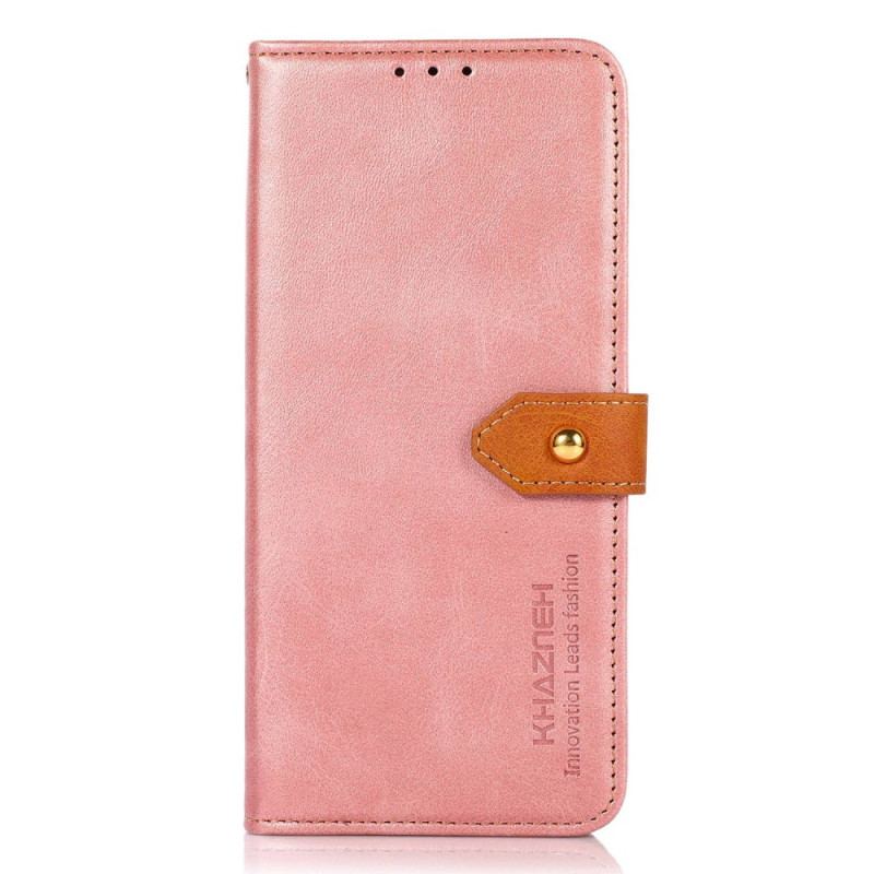 Capa Flip Para Xiaomi Redmi Note 12 Pro Fecho Dourado Bicolor Khazneh