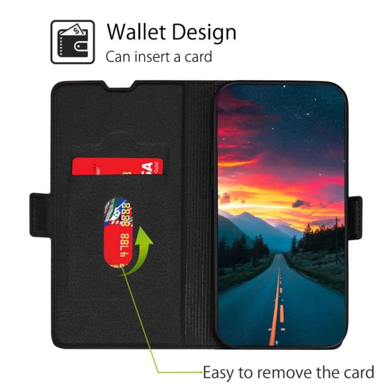 Capa Flip Para Xiaomi Redmi Note 12 Pro Fecho Duplo