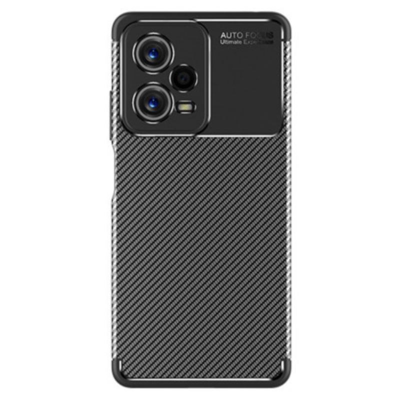 Capa Para Xiaomi Redmi Note 12 Pro Textura Flexível De Fibra De Carbono