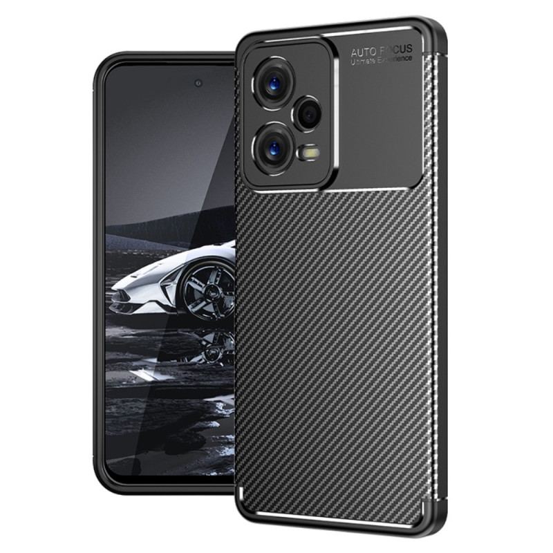 Capa Para Xiaomi Redmi Note 12 Pro Textura Flexível De Fibra De Carbono
