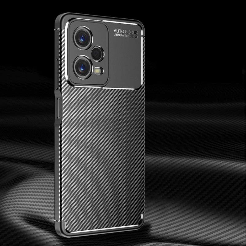 Capa Para Xiaomi Redmi Note 12 Pro Textura Flexível De Fibra De Carbono