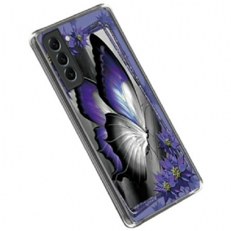 Capa De Celular Para Samsung Galaxy S23 5G Borboleta Roxa