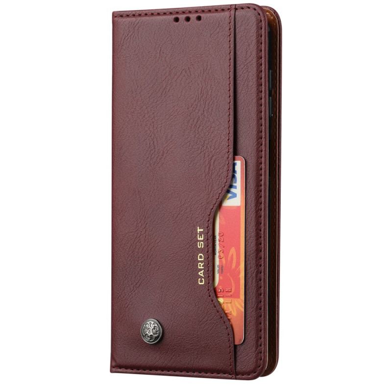 Capa De Celular Para Samsung Galaxy S23 5G Flip Titular De Cartão De Couro Sintético