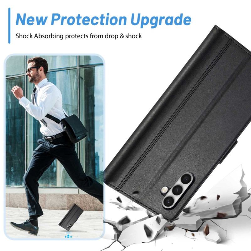 Capa De Couro Para Samsung Galaxy S23 5G Fecho Duplo Lc.imeeke