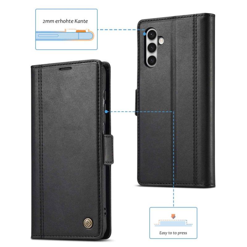 Capa De Couro Para Samsung Galaxy S23 5G Fecho Duplo Lc.imeeke