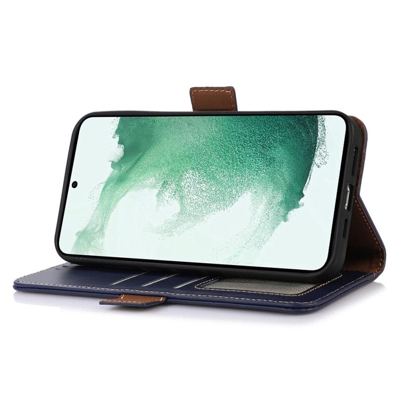 Capa De Couro Para Samsung Galaxy S23 5G Função Rfid De Couro Genuíno