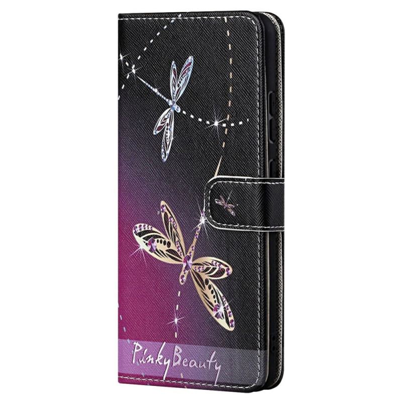 Capa Em Pele Para Samsung Galaxy S23 5G Libélulas