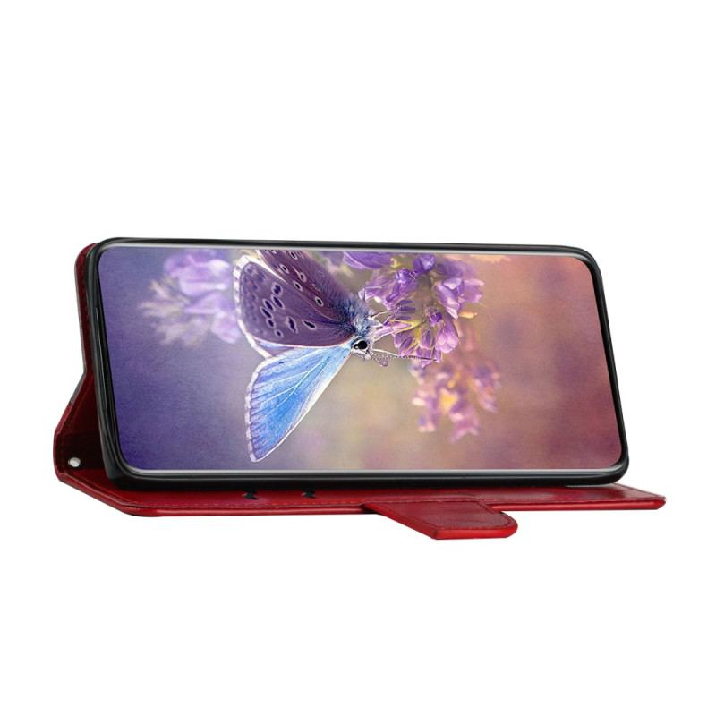Capa Flip Para Samsung Galaxy S23 5G Borboleta Barroca De Dois Tons