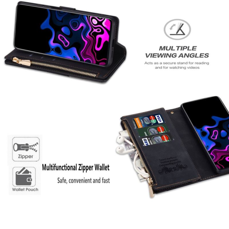 Capa Flip Para Samsung Galaxy S23 5G Capa Tipo Carteira De Cordão Carteira Alça Completa