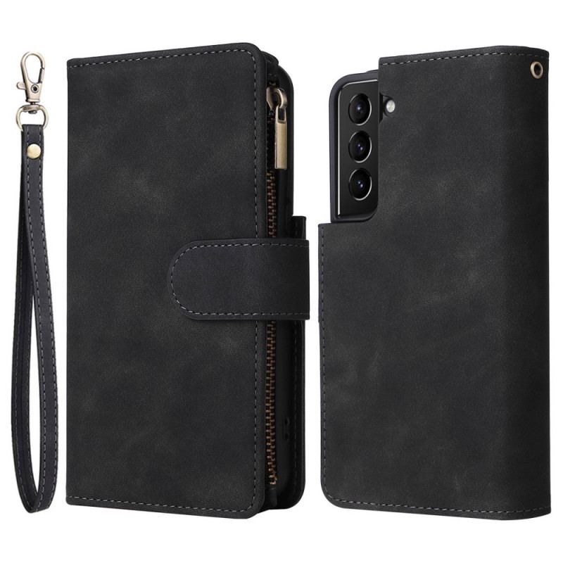 Capa Folio Para Samsung Galaxy S23 5G Com Bolsa De Zíper
