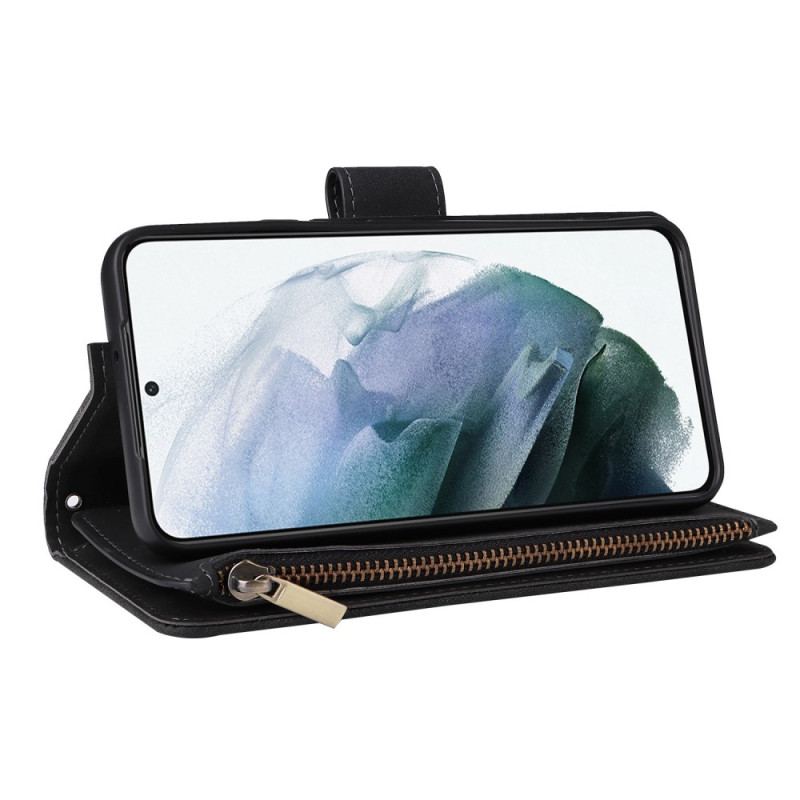 Capa Folio Para Samsung Galaxy S23 5G Com Bolsa De Zíper