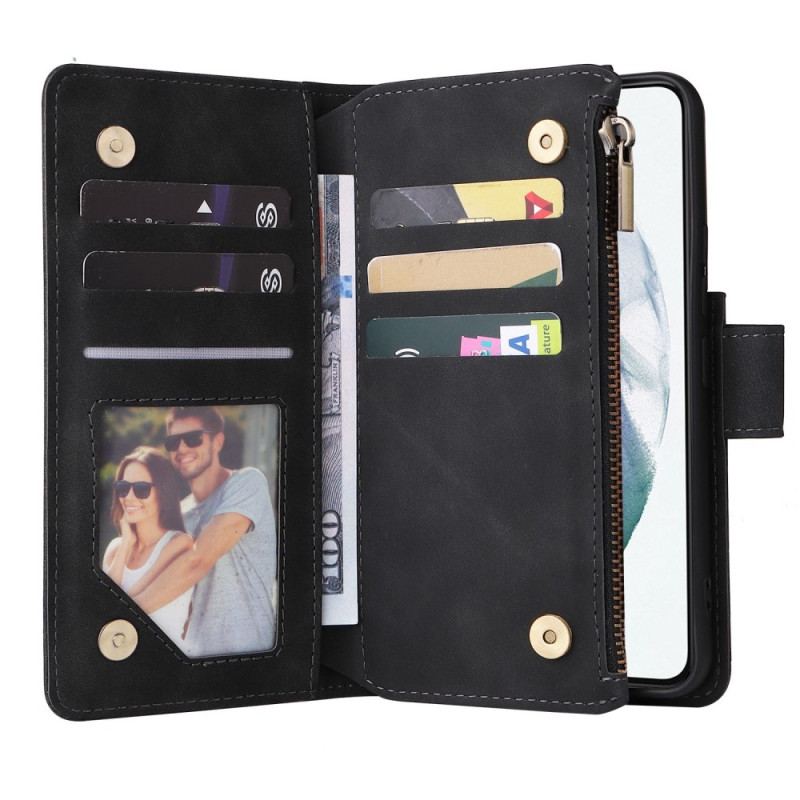 Capa Folio Para Samsung Galaxy S23 5G Com Bolsa De Zíper