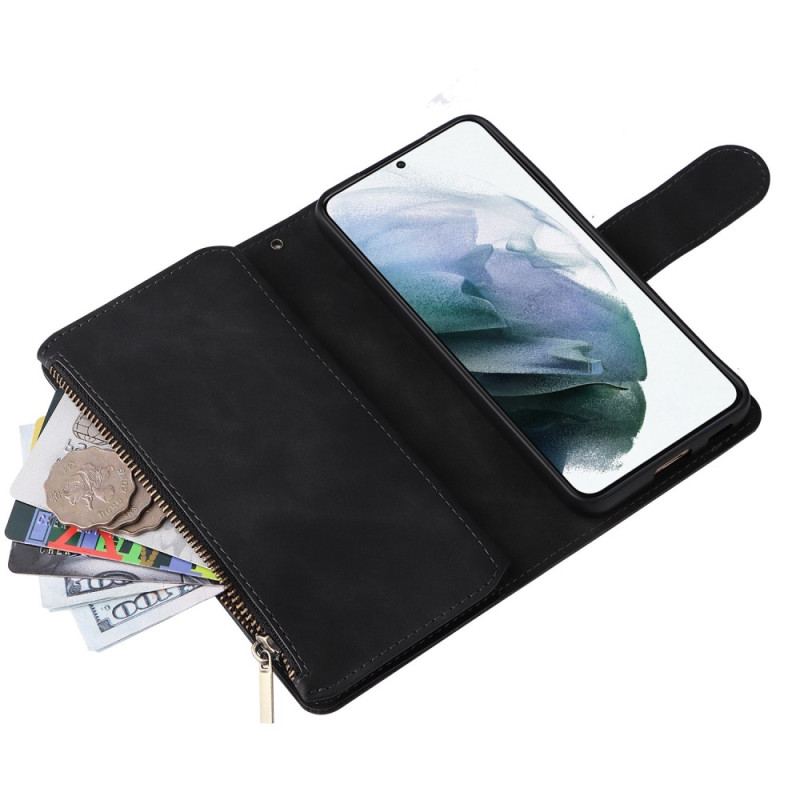 Capa Folio Para Samsung Galaxy S23 5G Com Bolsa De Zíper