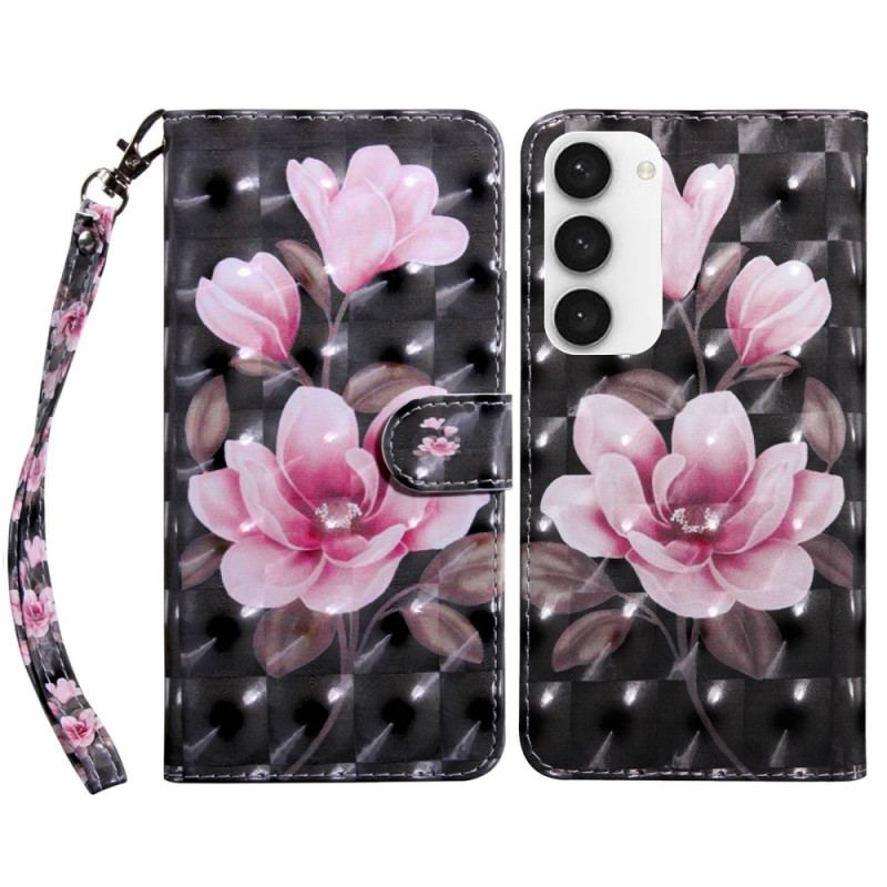Capa Folio Para Samsung Galaxy S23 5G De Cordão Strappy Floral
