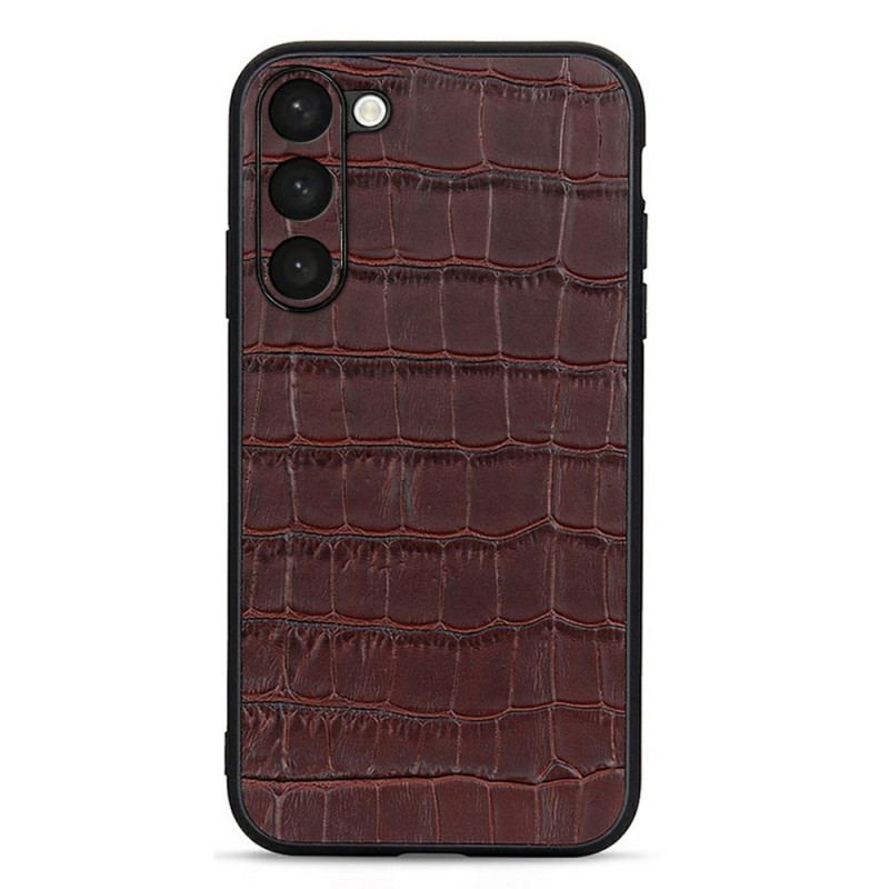 Capa Para Samsung Galaxy S23 5G Couro Genuíno Estilo Crocodilo