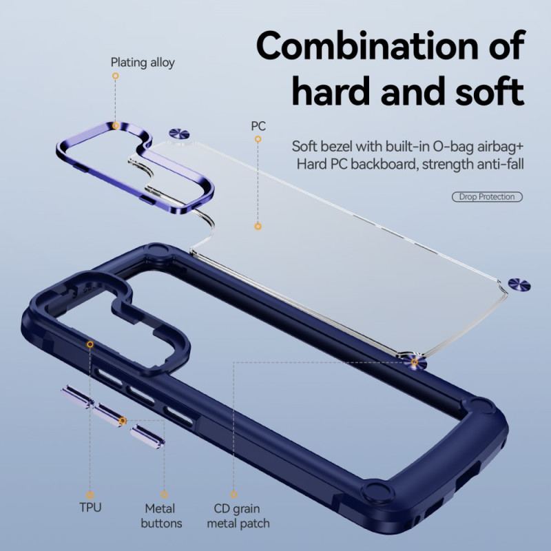 Capa Para Samsung Galaxy S23 5G Híbrido Com Liga De Alumínio