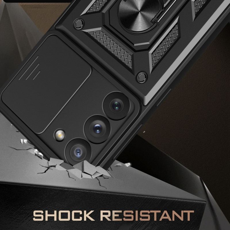 Capa Para Samsung Galaxy S23 5G Suporte E Protetores De Lente