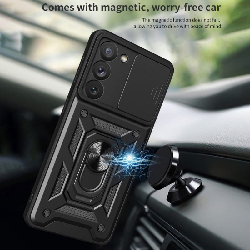 Capa Para Samsung Galaxy S23 5G Suporte E Protetores De Lente