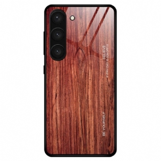 Capa Para Samsung Galaxy S23 5G Vidro Temperado Com Design De Madeira