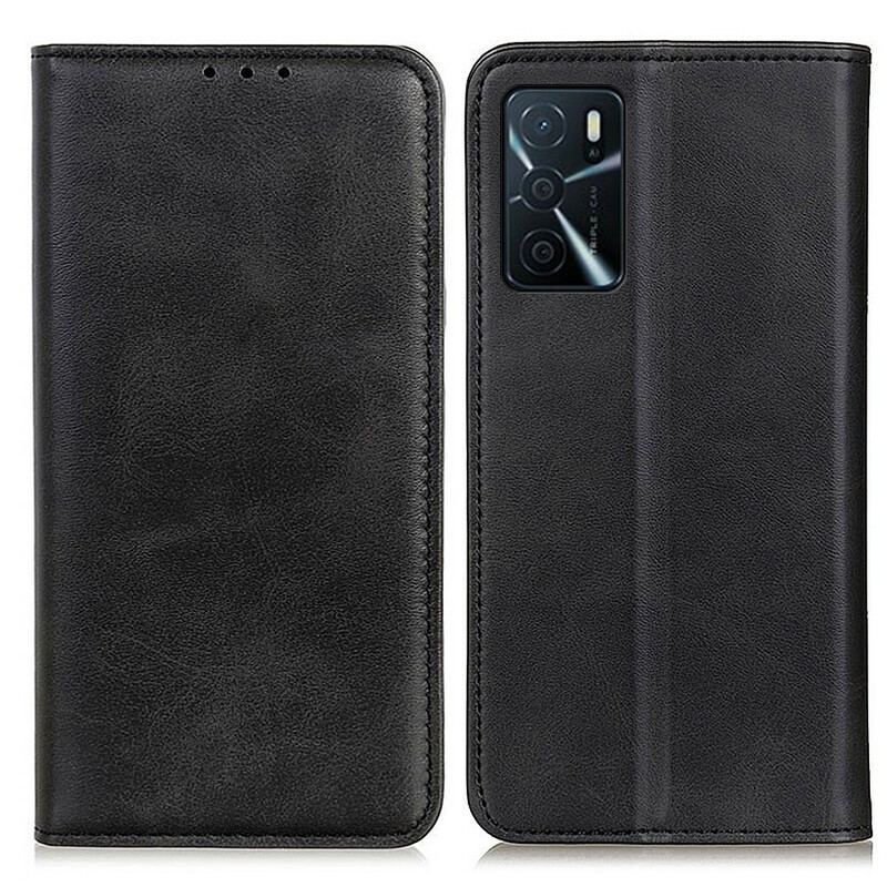 Capa De Celular Para Oppo A16 / A16s Flip Couro Rachado Sóbrio