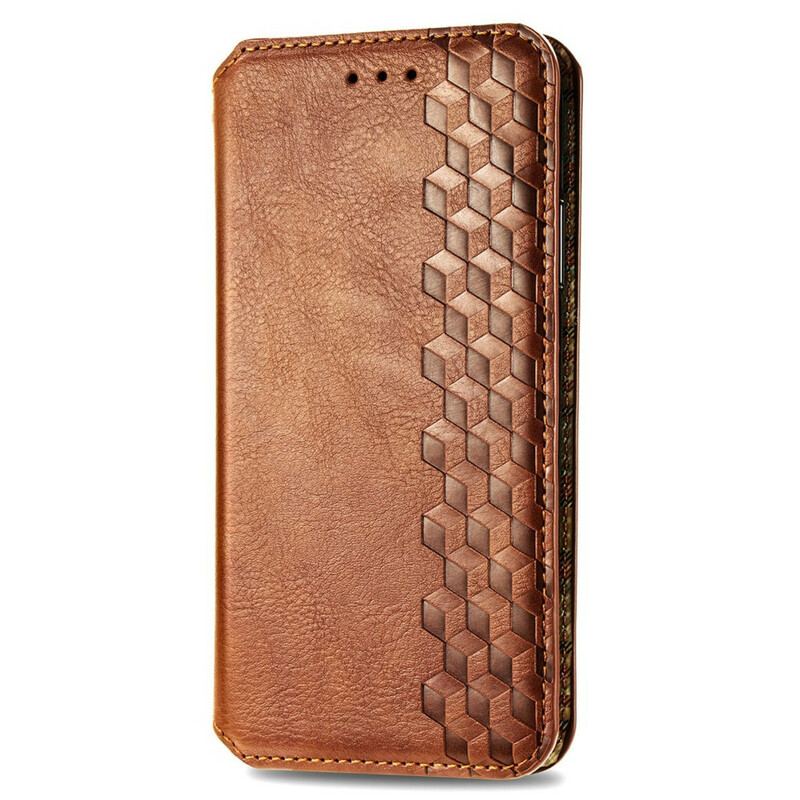 Capa De Celular Para Oppo A16 / A16s Flip Textura Diamante Efeito Couro