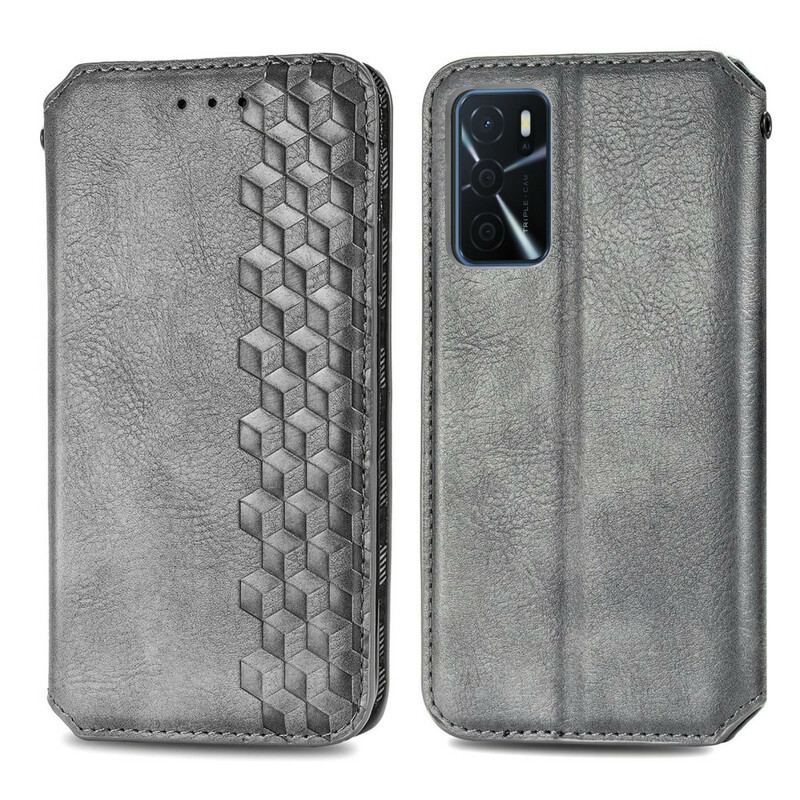 Capa De Celular Para Oppo A16 / A16s Flip Textura Diamante Efeito Couro