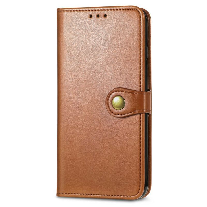 Capa De Couro Para Oppo A16 / A16s Couro Falso E Fecho Vintage