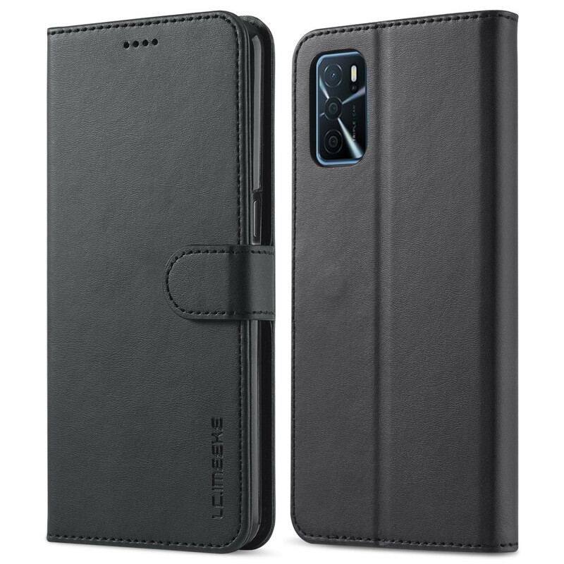 Capa De Couro Para Oppo A16 / A16s Lc.imeeke Efeito Couro