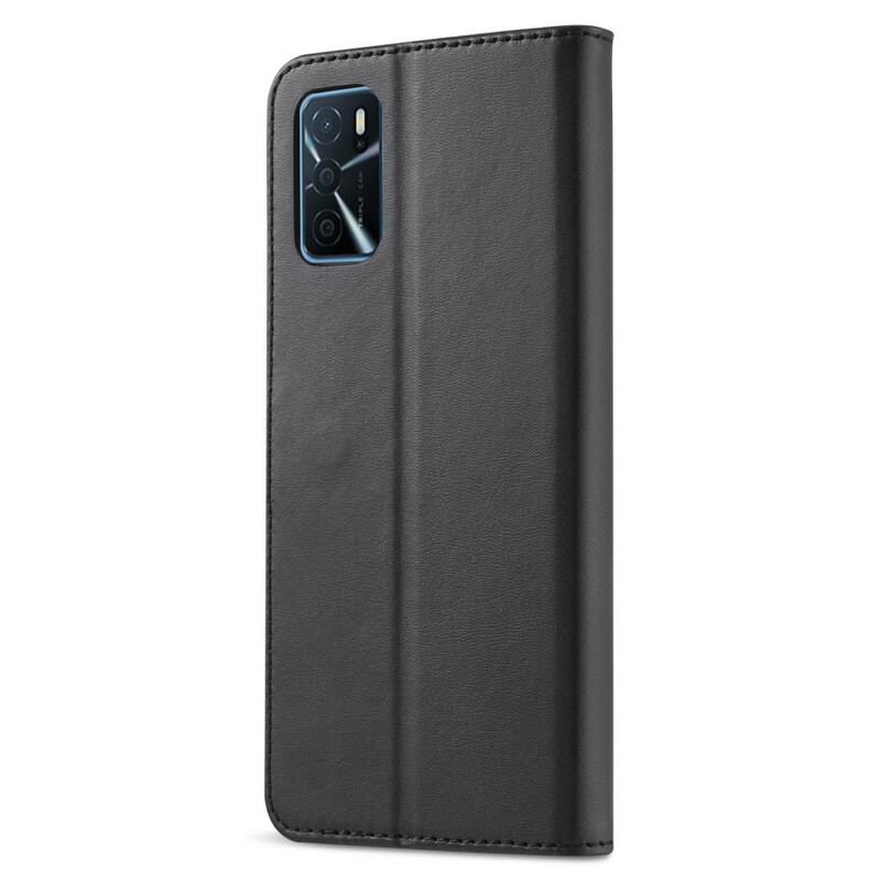 Capa De Couro Para Oppo A16 / A16s Lc.imeeke Efeito Couro