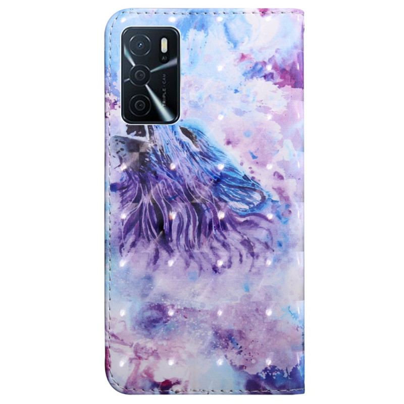 Capa De Couro Para Oppo A16 / A16s O Lobo