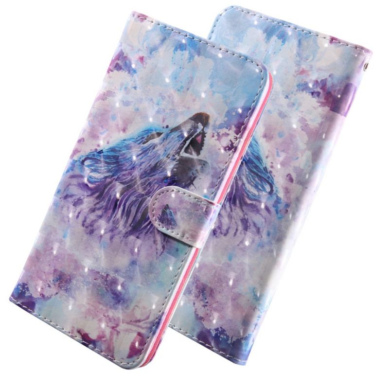 Capa De Couro Para Oppo A16 / A16s O Lobo