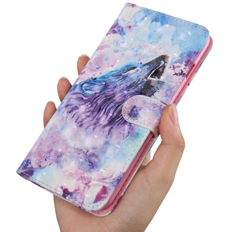 Capa De Couro Para Oppo A16 / A16s O Lobo