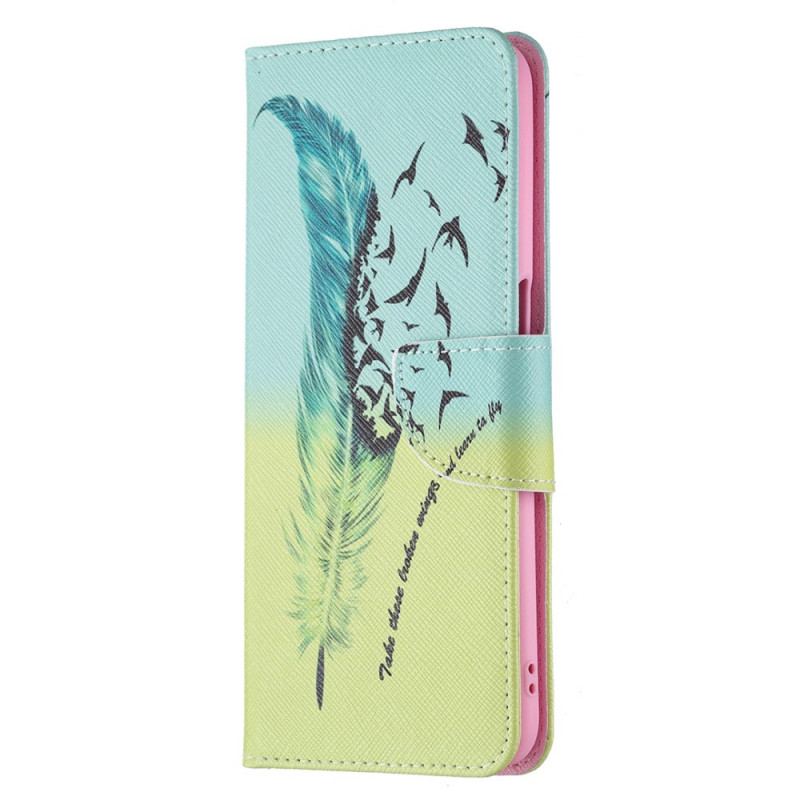 Capa De Couro Para Oppo A16 / A16s Pena Aprenda A Voar
