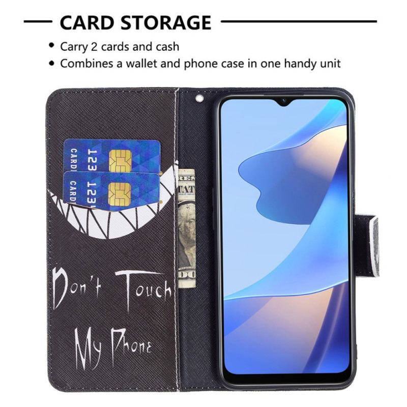 Capa De Couro Para Oppo A16 / A16s Telefone Do Diabo