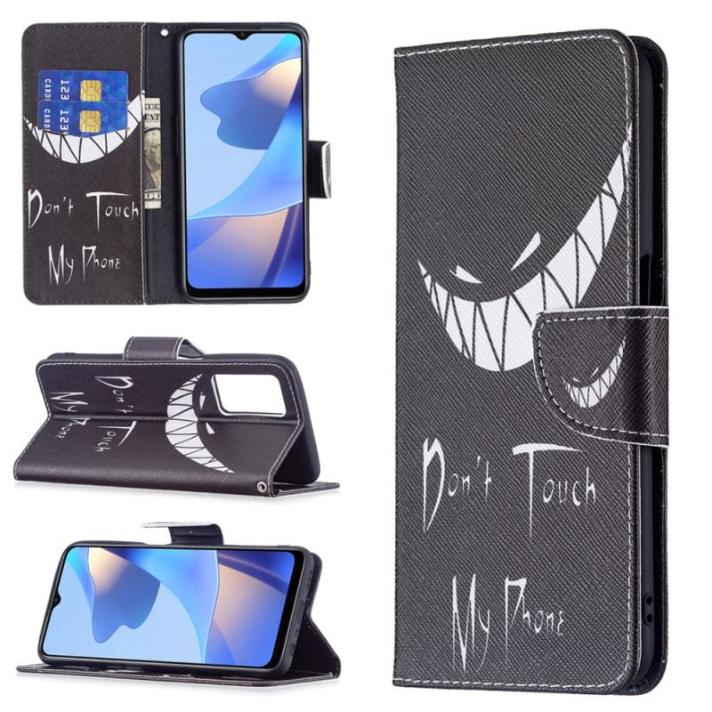 Capa De Couro Para Oppo A16 / A16s Telefone Do Diabo